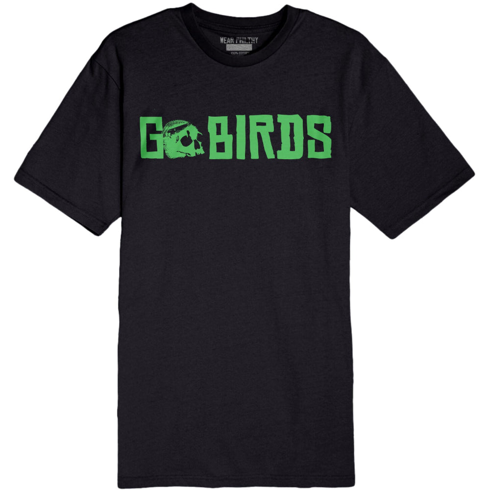 Philadelphia Eagles Go Birds Skull Tee black on unisex 100% cotton t-shirt
