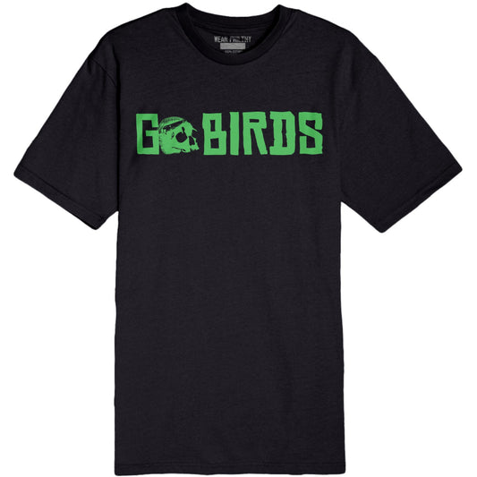Philadelphia Eagles Go Birds Skull Tee black on unisex 100% cotton t-shirt
