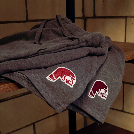 Philadelphia Phillies Womens Shorts Maroon Logo Design with old school maroon Phillies P Logo, skully logo